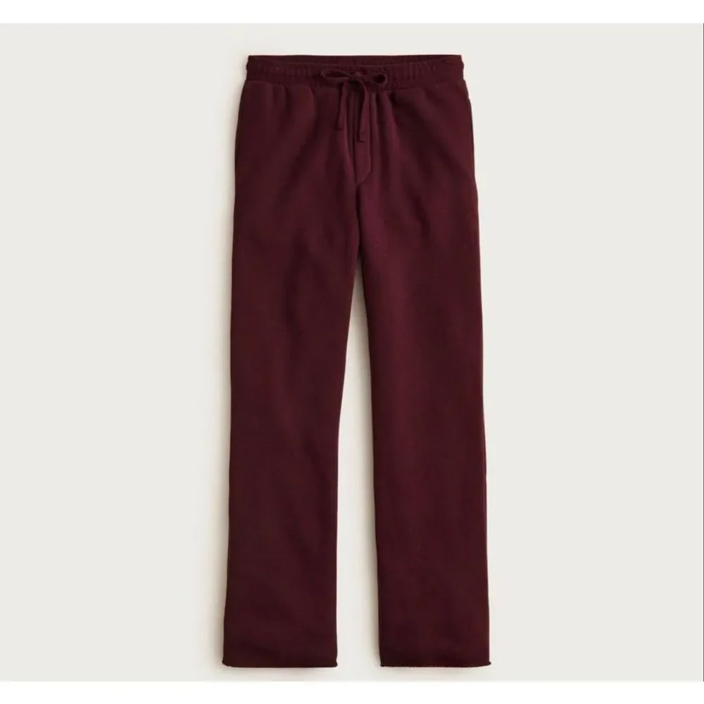 J. Crew Heritage terry wide-leg sweat-pant Maroon NWOT size S